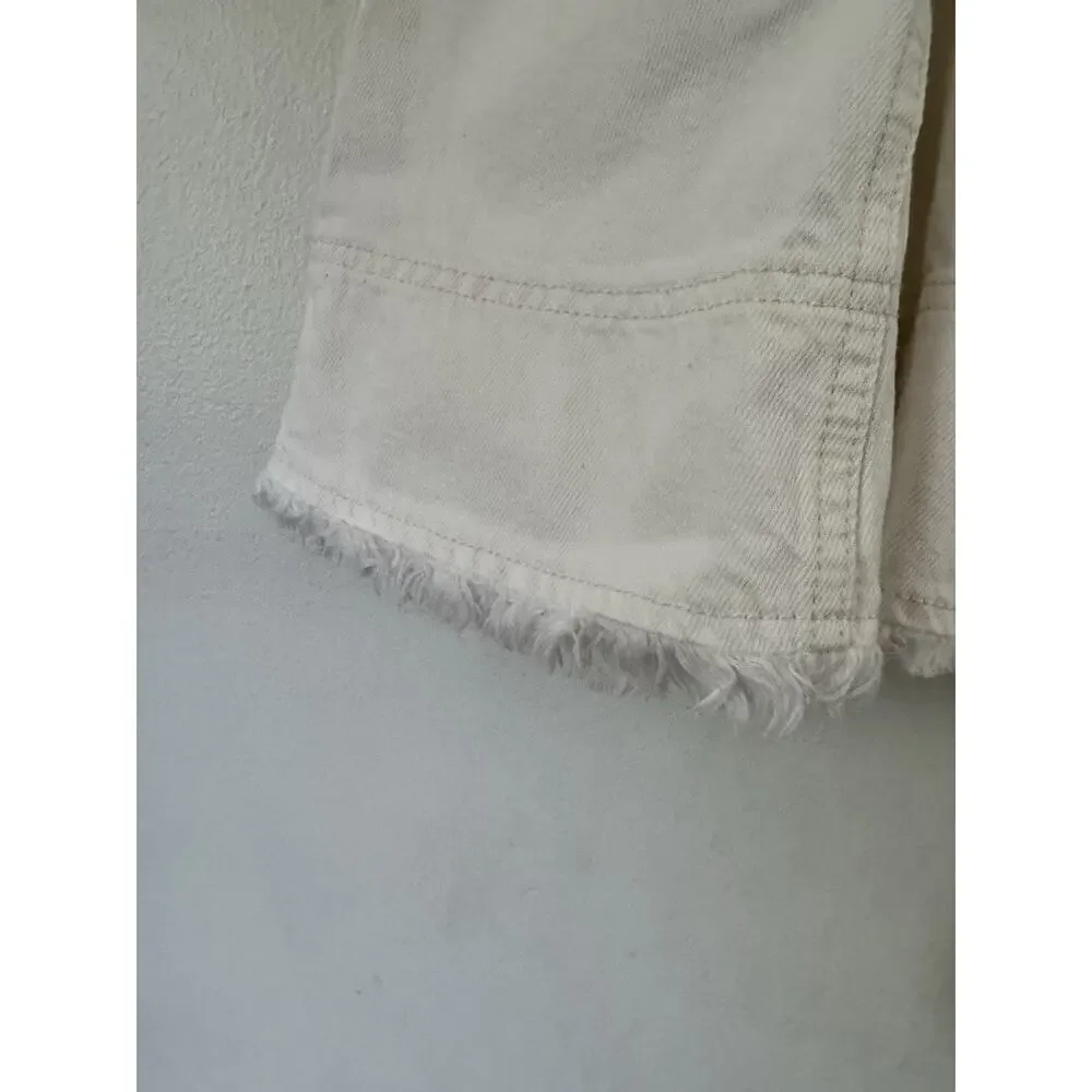 NWD Madewell Fluted Denim Midi Skirt Tile White Womens Size 23 - Picture 8 of 13